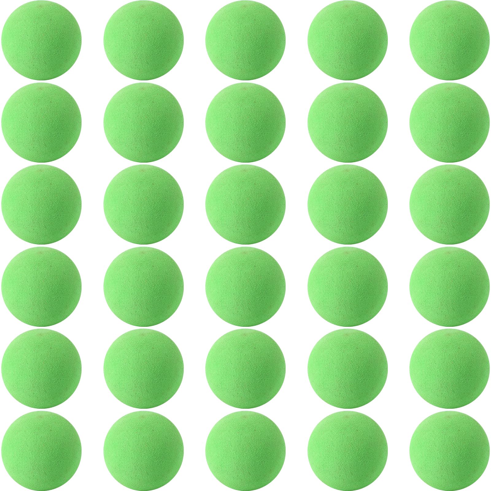 Kymqlyw 30 Pcs Assorted Mini Soft Foam Balls - Lightweight Play Balls for Crafts, Birthday Party Favors, Carnival Prizes (Green)