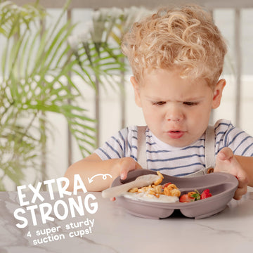Ch  Rikid Suction Plates For Baby, Toddlers - Features Super Strong Quadruple Suction - 100% Food Grade Silicone Toddler Plates