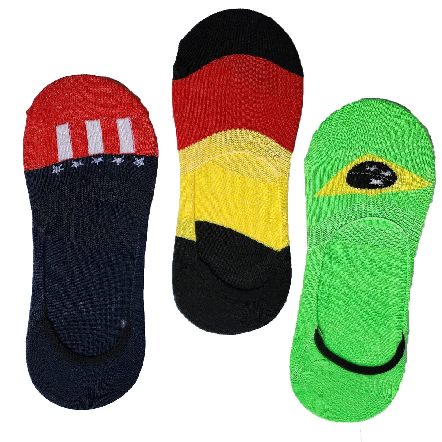 Queery Men Cotton No Show Invisible Loafer Socks Pack Of 3 D12