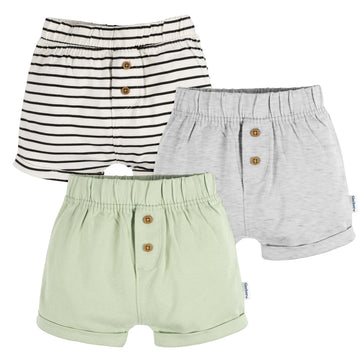 Gerber Baby 3-Pack Knit Shorts, Green