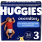 Huggies Nighttime Baby Diapers Overnites, White, Size 3 , 24 Count