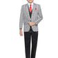 Jeetethnics Boys Grey Checked Coat Suit Set With Waistcoat Shirt And Trousers (9057Aq)