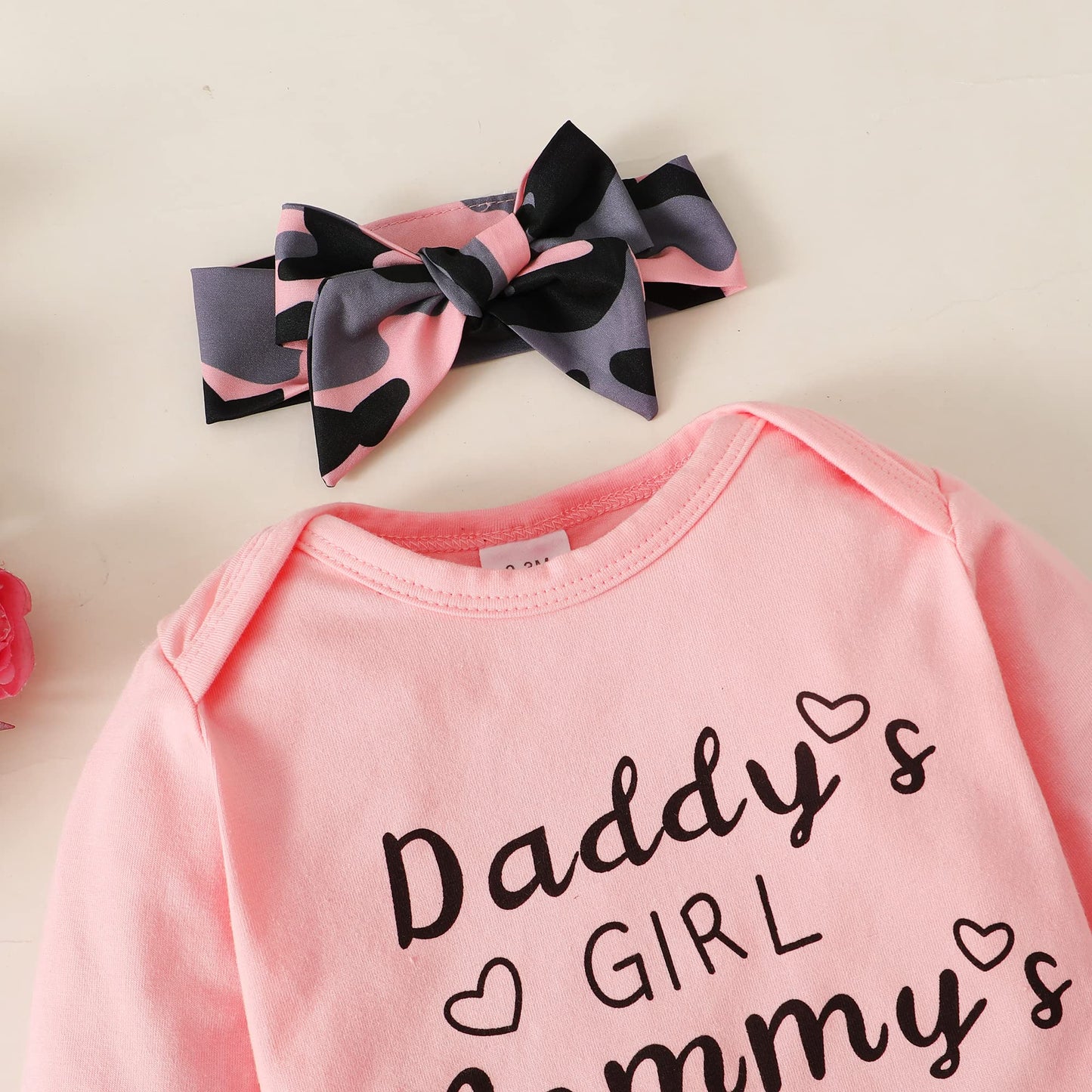 Renotemy Infant Baby Clothes Girl Newborn Outfits Romper Baby Girl Camo Outfits Sets Baby Girl Clothes 0-3 Months