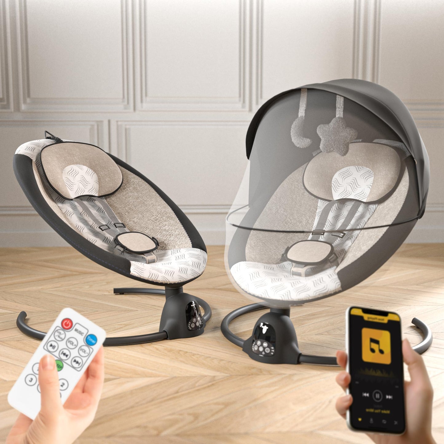Baybee Electric Baby Swing Cradle For New Born Baby | Rocker For Babies With Adjustable Speed & Safety Belt | Automatic Swing Cr