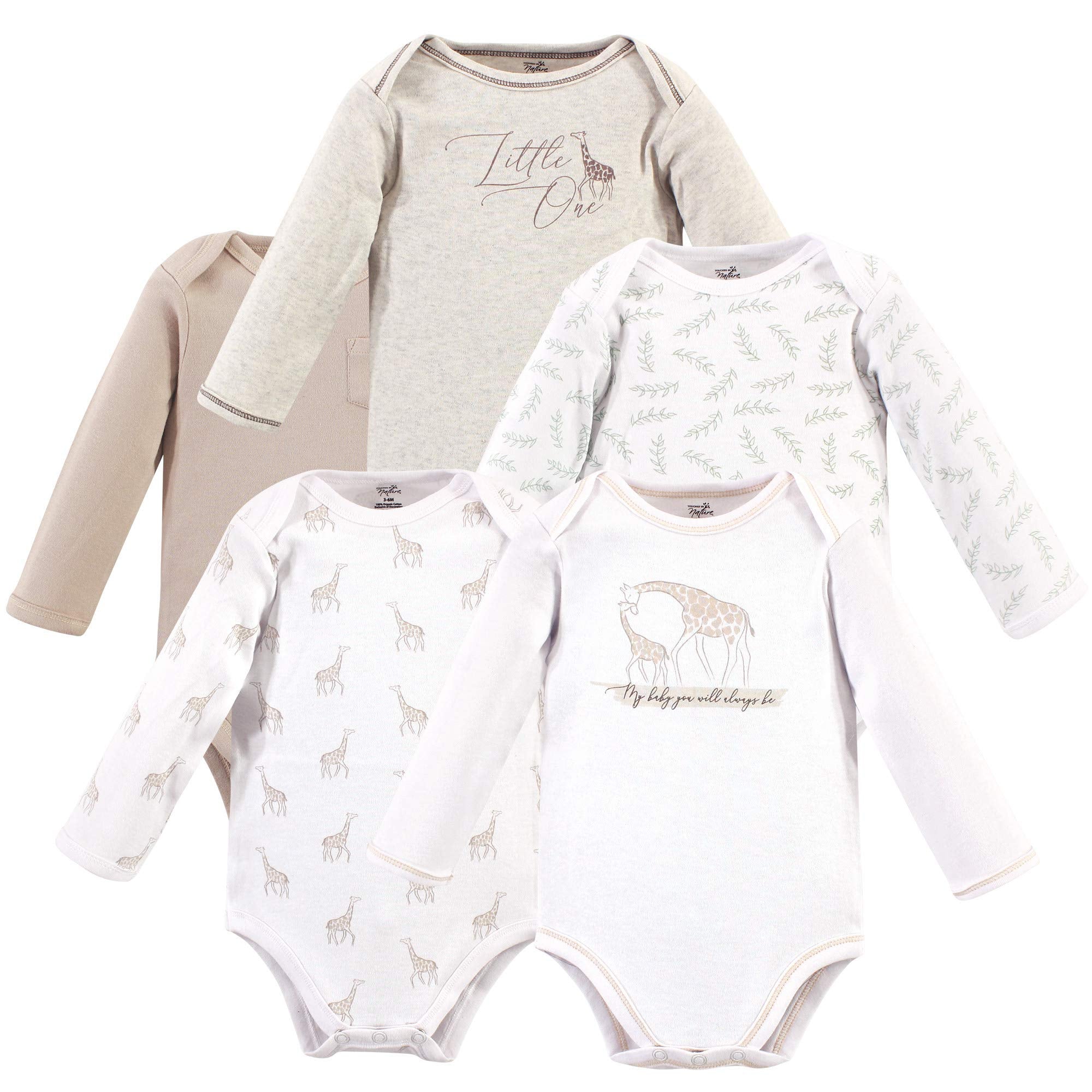 Touched By Nature Baby Organic Cotton Long-Sleeve Bodysuits, Little Gi – Cutebab WBBAPB07YCKYNTR