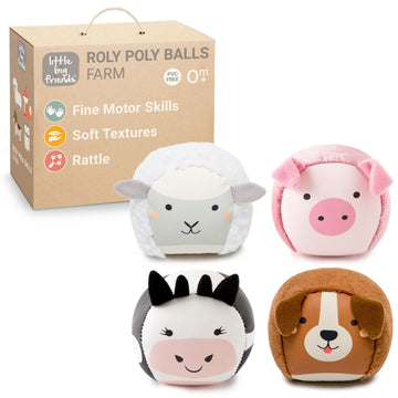 Little Big Friends Roly Poly Balls - Sensory Ball Toys for Babies & Toddlers | Develops Motor Skills & Hand-Eye Coordination | F