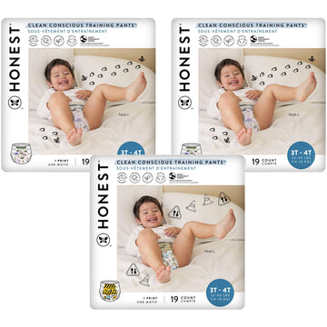 The Honest Company Clean Conscious Training Pants | Plant-Based, Sustainable Diapers | Rompin' & Stompin' + Diggin' It | Size 3T