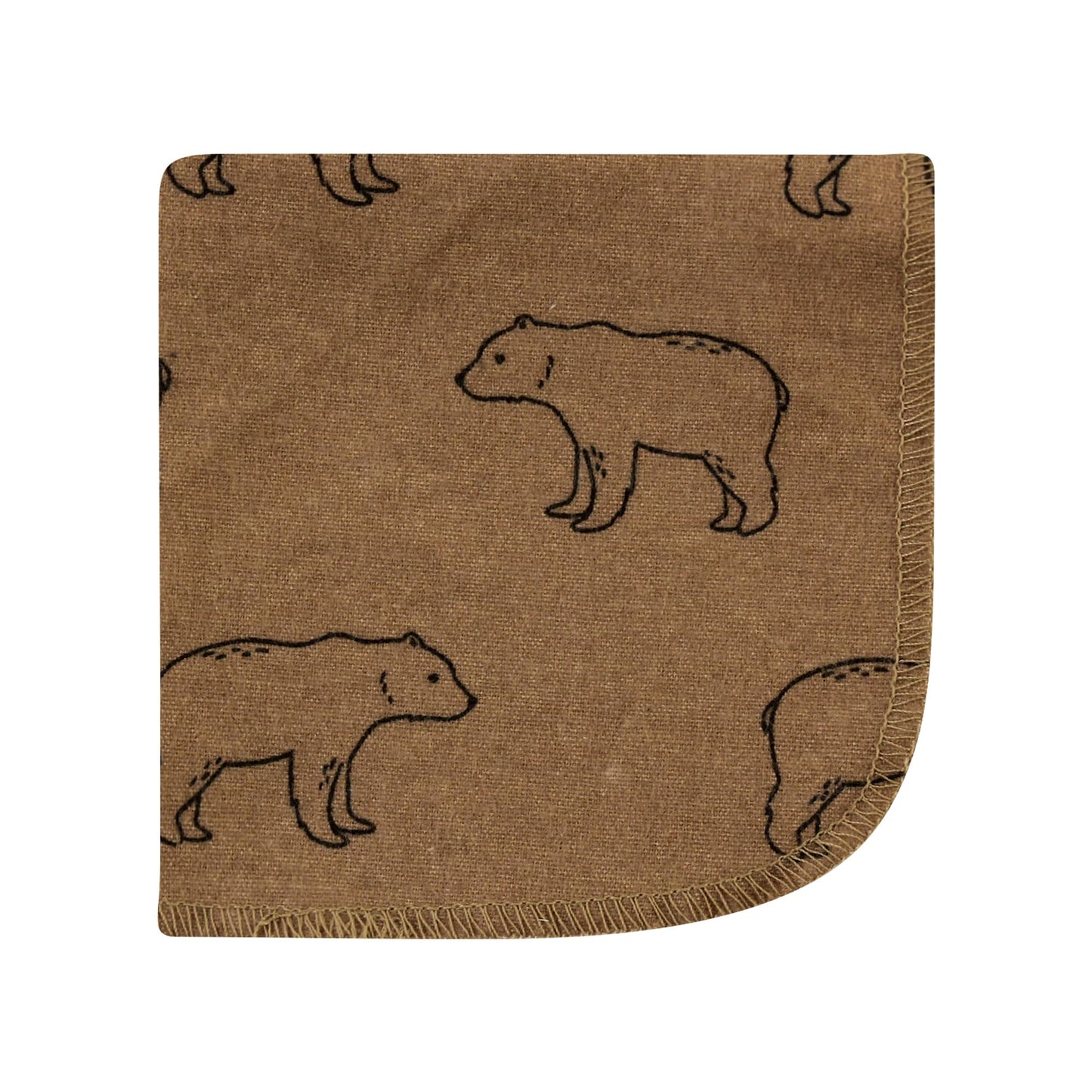 Hudson Baby Unisex Baby Flannel Cotton Washcloths, Brown Bear 10 Pack, One Size