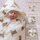 Little Jump Hooded Baby Towels for Newborn - 2 Pack 100% Cotton Muslin Baby Bath Towel, Soft and Absorbent for Boys Girls Infant
