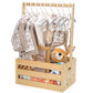 Giftamaz Wooden Baby Shower Crate Closet, Baby Storage Crate With Handle, Basket For Baby Shower Gifts, Welcome Gift Basket For