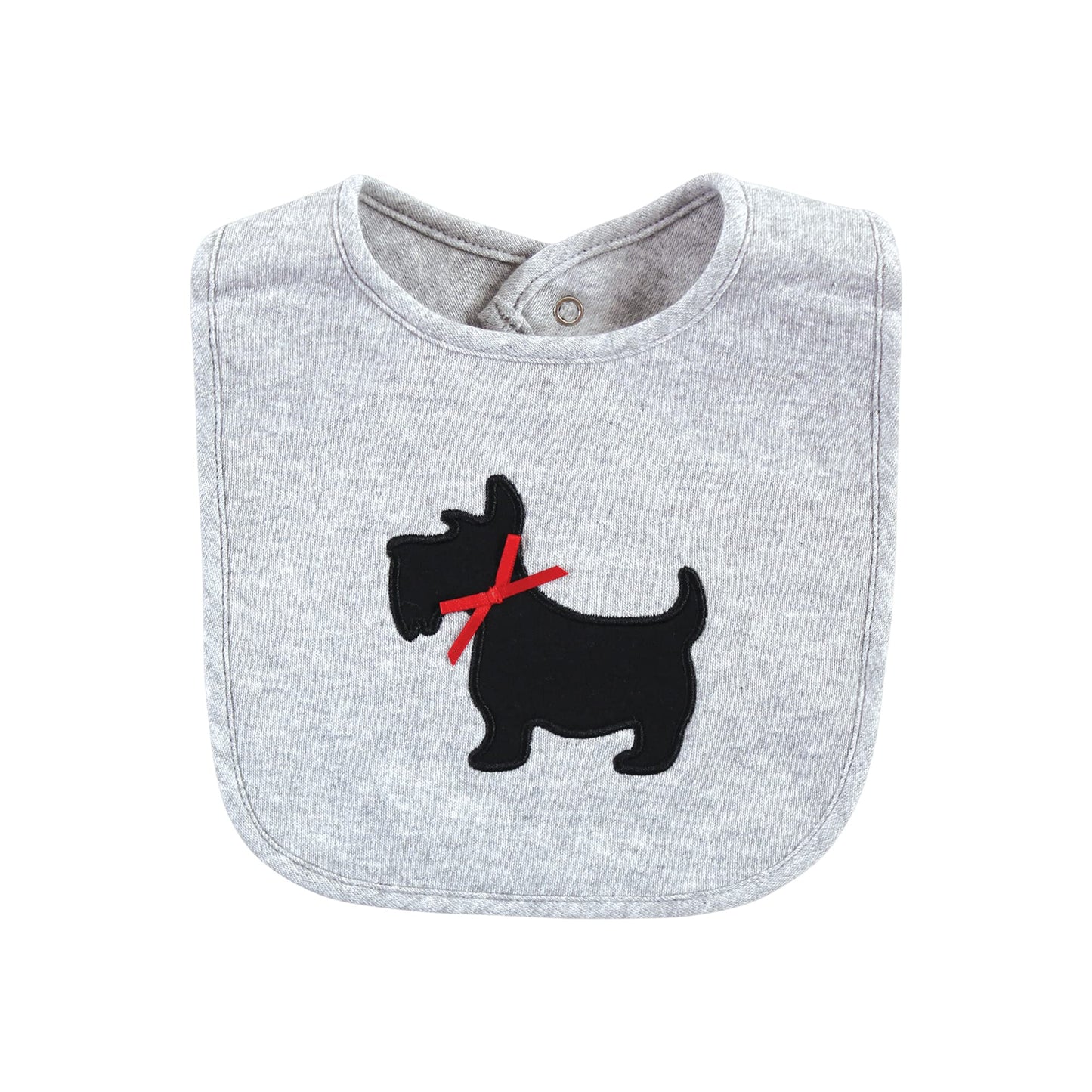 Hudson Baby Unisex Baby Cotton Bibs, Scottie Dog, One Size