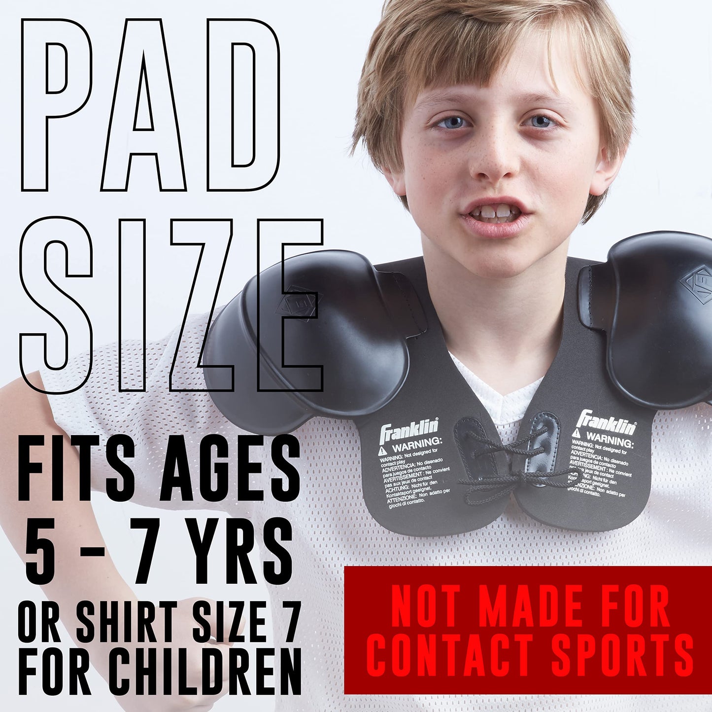 Franklin Sports Kids Costume Football Shoulder Pads - Lightweight Dress Up Shoulder Pads For Youth + Toddlers - Perfect For Hall