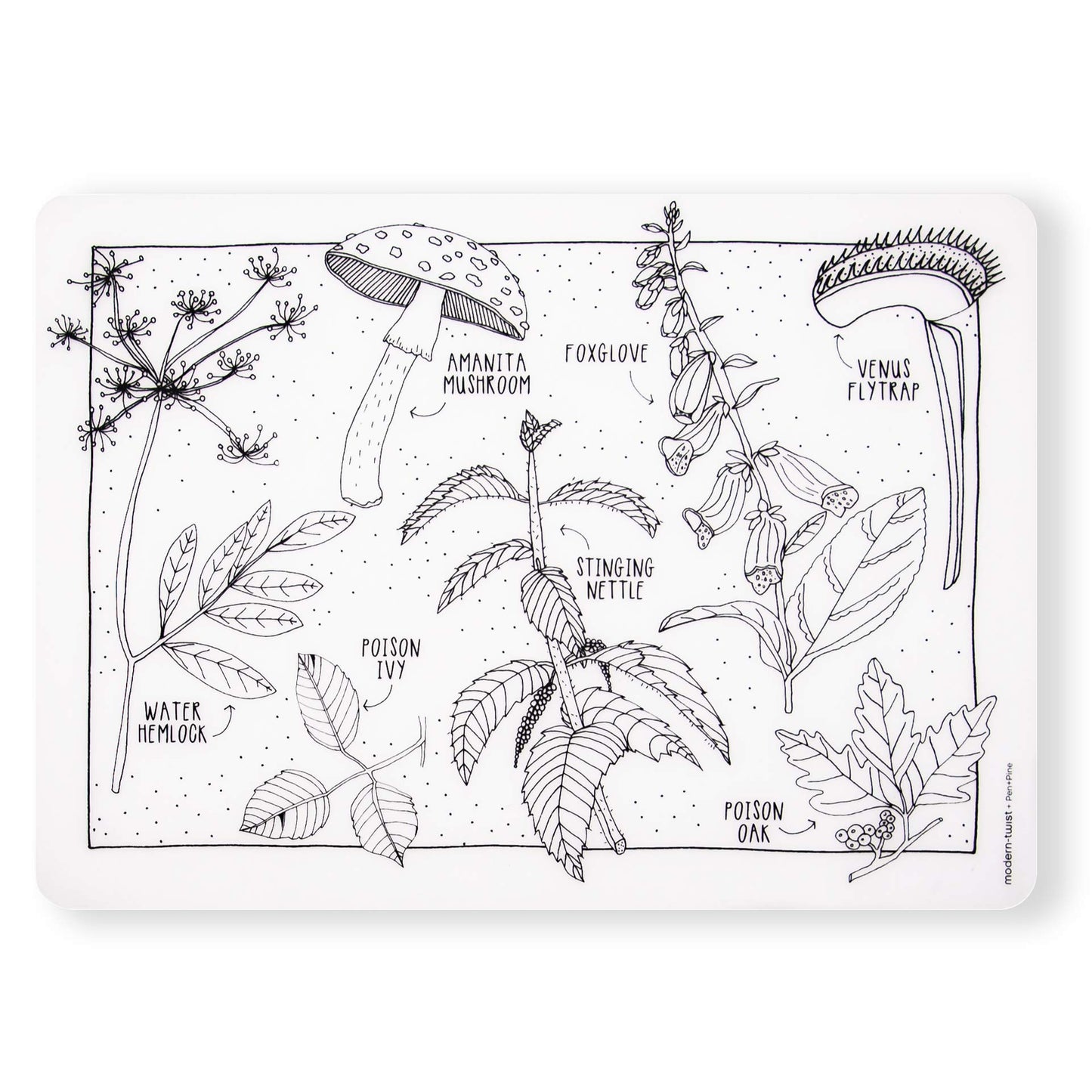 Modern-Twist 10 X 14' Reusable, Waterproof Coloring Mark-Mat Sheet For Kids, 100% Food-Grade Silicone, Pack Of 1, Dangerous Pla