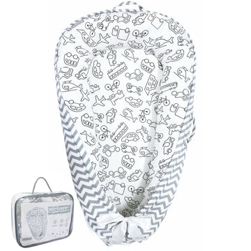 Aila+Aiden Baby Lounger | Organic Cotton Infant Lounger | Reversible, Adjustable & Portable Floor Lounger |Supervised Use | Soft