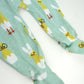Honestbaby Baby Celebration Sleep & Play Footed One-Piece Pajama Sleeper 100% Organic Cotton, Hatch Mint