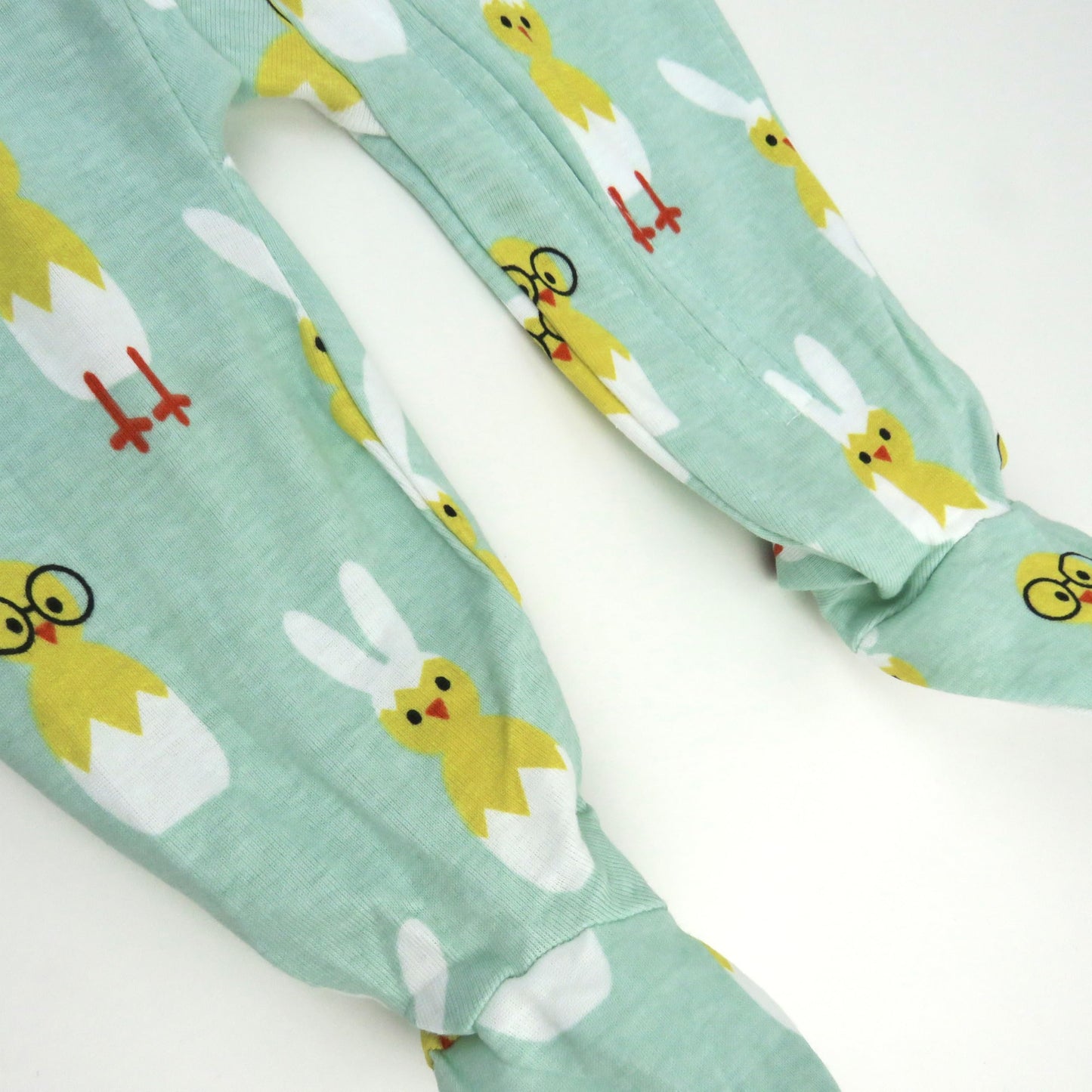 Honestbaby Baby Celebration Sleep & Play Footed One-Piece Pajama Sleeper 100% Organic Cotton, Hatch Mint