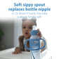 Dr. Brown'S Milestones Narrow Sippy Bottle With 100% Silicone Handles,Easy-Grip Bottle With Soft Sippy Spout,8Oz/250Ml,Bpa Free,