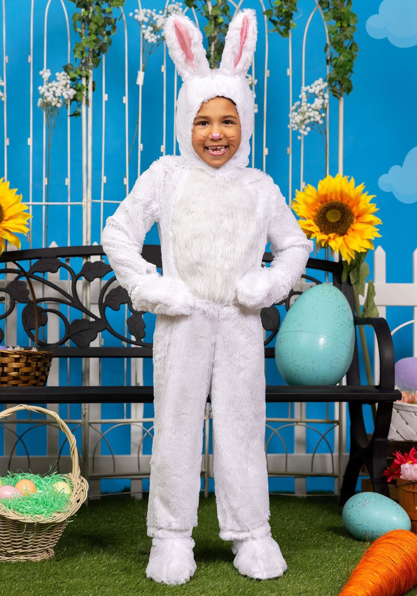 Enchanting Bunny Adventure Kids Costume Faux Fur Jumpsuit, Ears, Tail & More