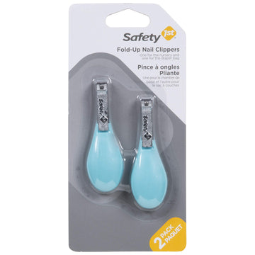Safety 1St Fold-Up Nail Clipper, 2-Count - Colors May Vary
