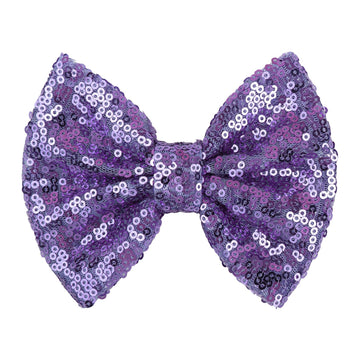 Lanmerry Hair Clip With 5 Inches Sequins Large Bow Alligator Hair Accessory For Girls, Women, Teens, Babies Gift, Deep Purple