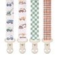 Stadela Baby Fabric Pacifier Clip Holder, Plastic Clip, 4-Pack, Construction Pattern, Otto Set