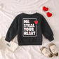 Gliglittr Toddler Baby Boy Valentines Day Sweatshirt Mr Steal Your Heart Long Sleeve Shirt Xoxo Crewneck Pullover Top Outfit (Bl