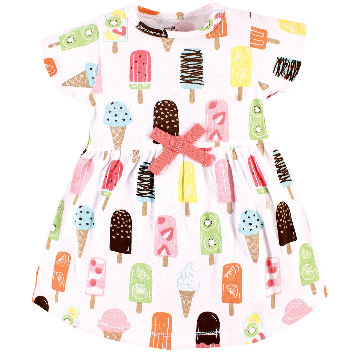 Touched By Nature Baby Girls' Organic Cotton Dress And Cardigan, Popsicle, 0-3 Months