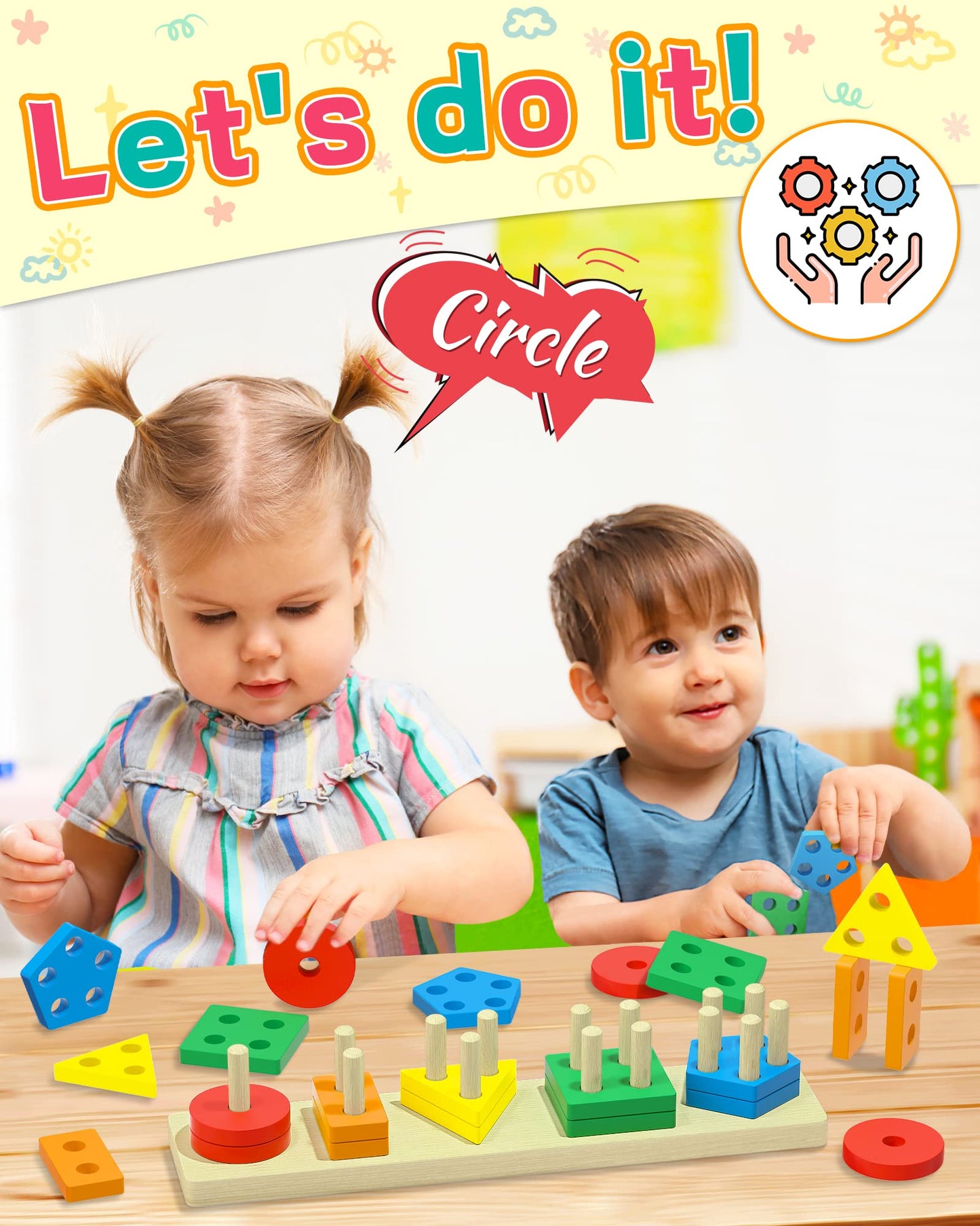 Zartores Montessori Toys for 1 2 3 Year Old Boys Girls Toddlers, Wooden Sensory Toys for Ages 2-4 0-2, 1 2 Year Old Boy Girl Bir