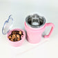 Jovial All In One Insulated Snack And Drink Cup 12 Oz-Glitter Pink