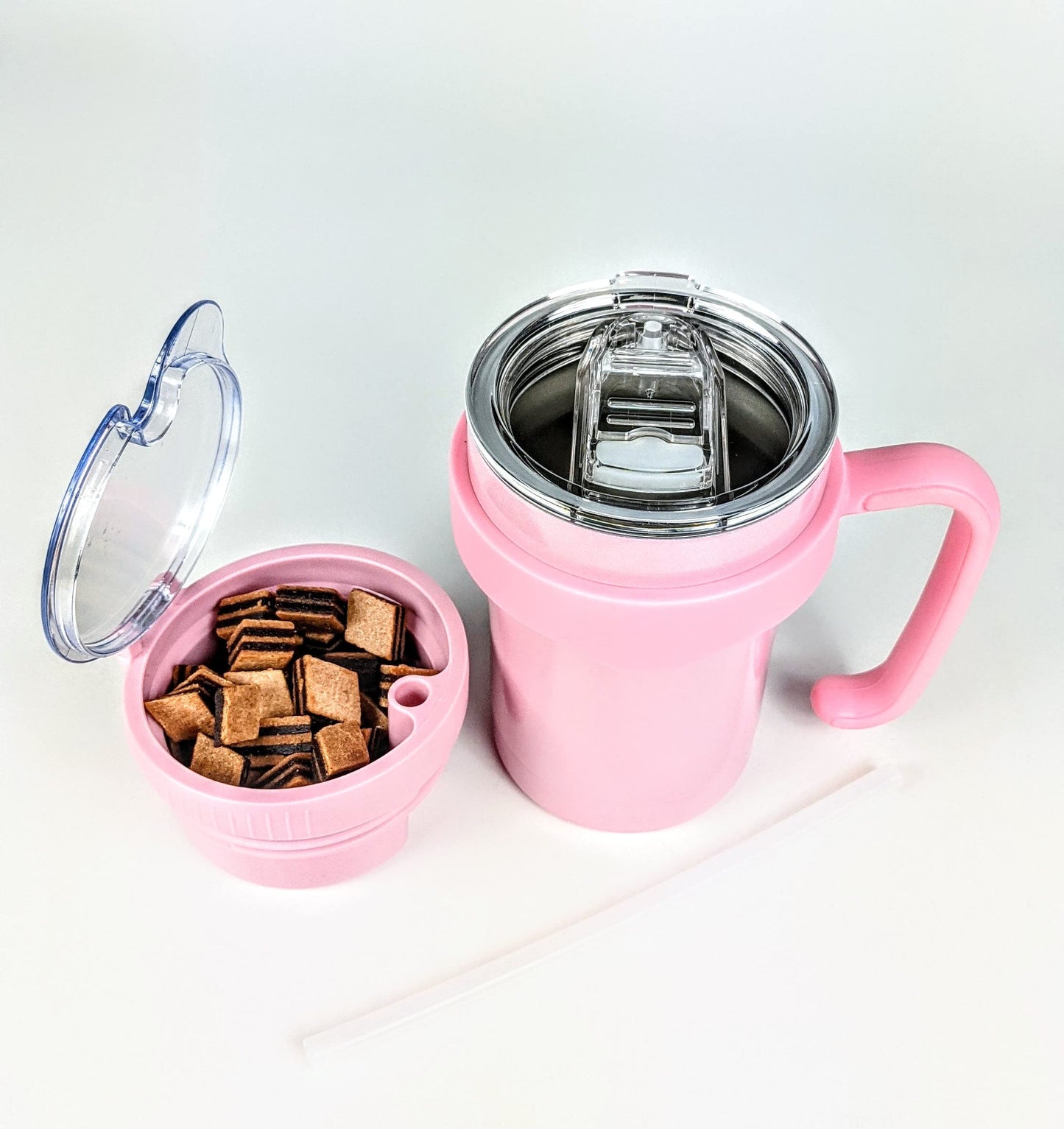 Jovial All In One Insulated Snack And Drink Cup 12 Oz-Glitter Pink
