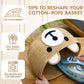 Zopeal Baby Basket For Nursery With Gift Bags And Ribbons Cotton Rope Woven Bear Gift Basket With Handles For Living Room Bathro