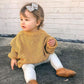 Toddler Baby Knitted Sweater Kids Boy Girl Fall Winter Warm Crewneck Pullover Tops Outfits Clothes Yellow 18-24 Months