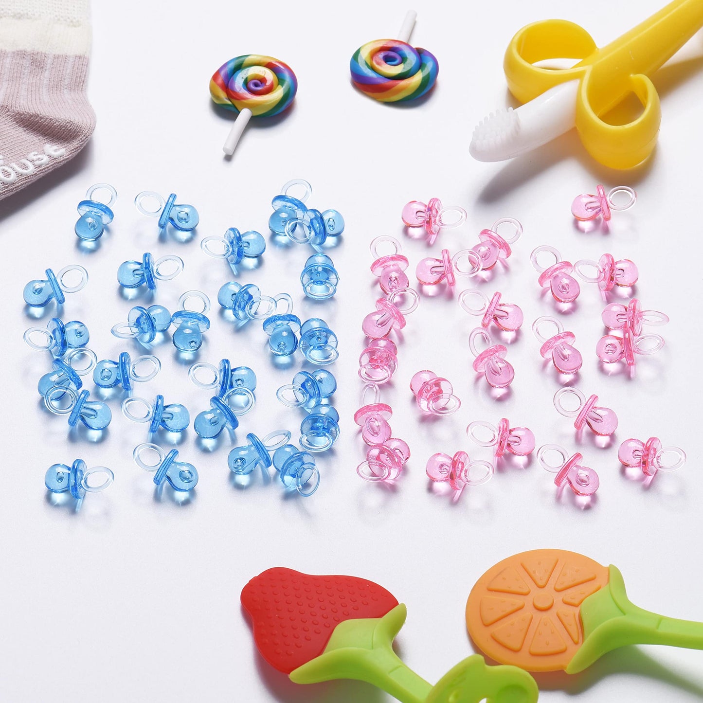 Mini Pacifiers For Baby Shower Game, 150 Plastic Pacifiers For Baby Shower Decoration, Cute Baby Shower Pacifiers, Gender Reveal