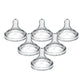Dr. Brown'S Natural Flow Level 2 Wide-Neck Baby Bottle Silicone Nipple, Medium Flow, 3M+, 100% Silicone Bottle Nipple, 6 Pack
