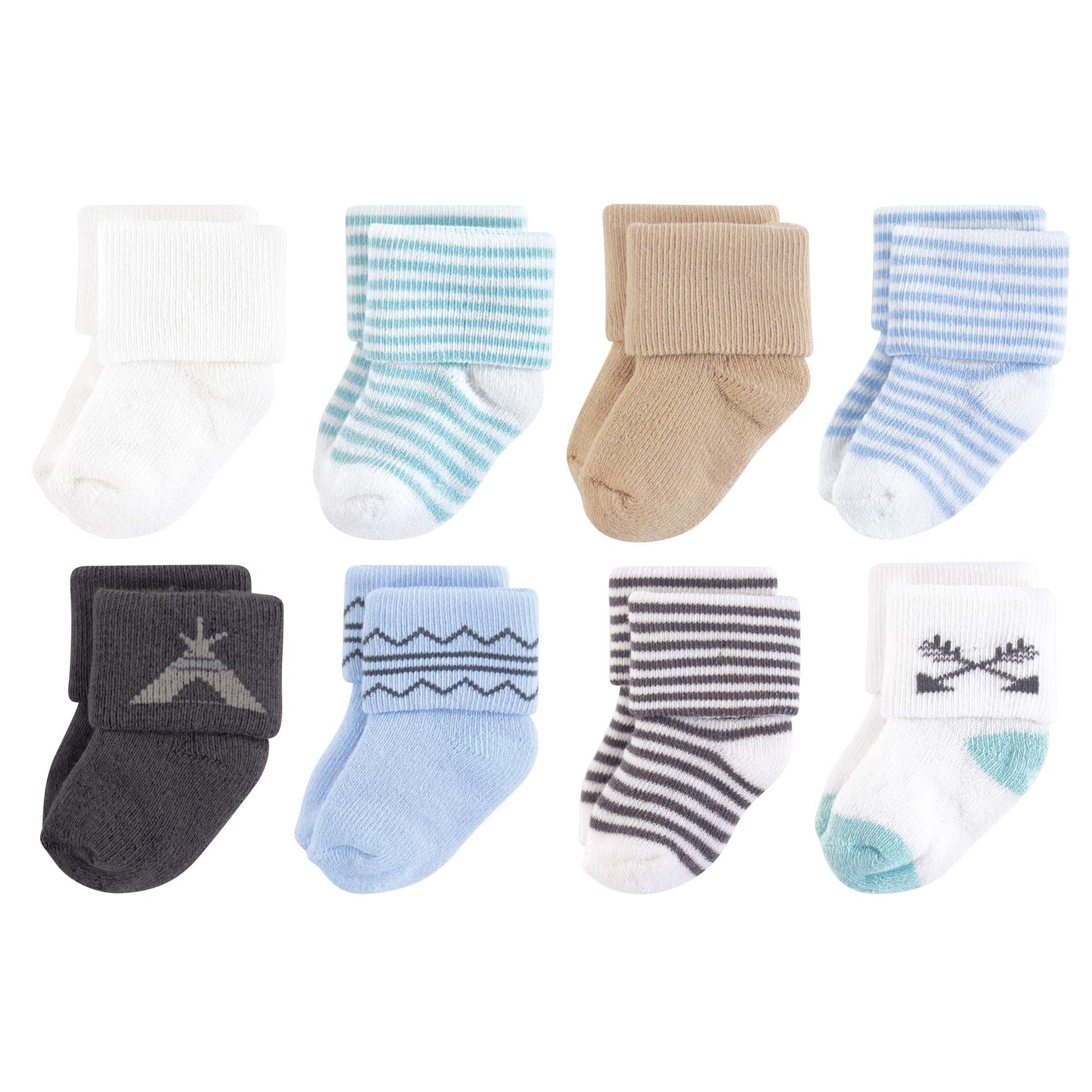 Touched By Nature Baby Organic Cotton Socks, Charcoal Teepee, 6-12 Months