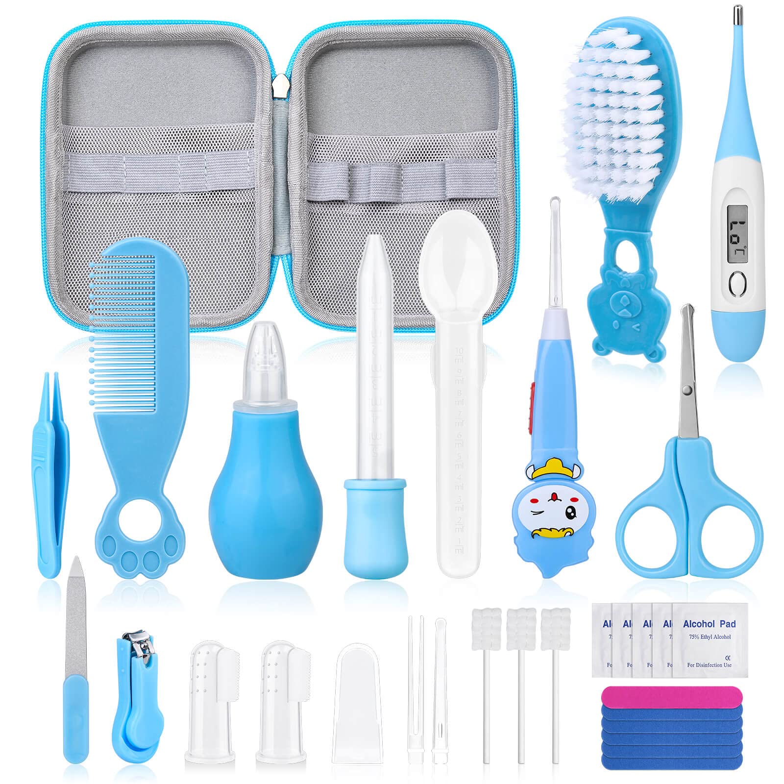 28Pcs Baby Healthcare And Grooming Kit Modacraft Baby Safety Set With Hair Brush Lighting Ear Cleaner Nail Clippers Scale Measur