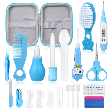 28Pcs Baby Healthcare And Grooming Kit Modacraft Baby Safety Set With Hair Brush Lighting Ear Cleaner Nail Clippers Scale Measur