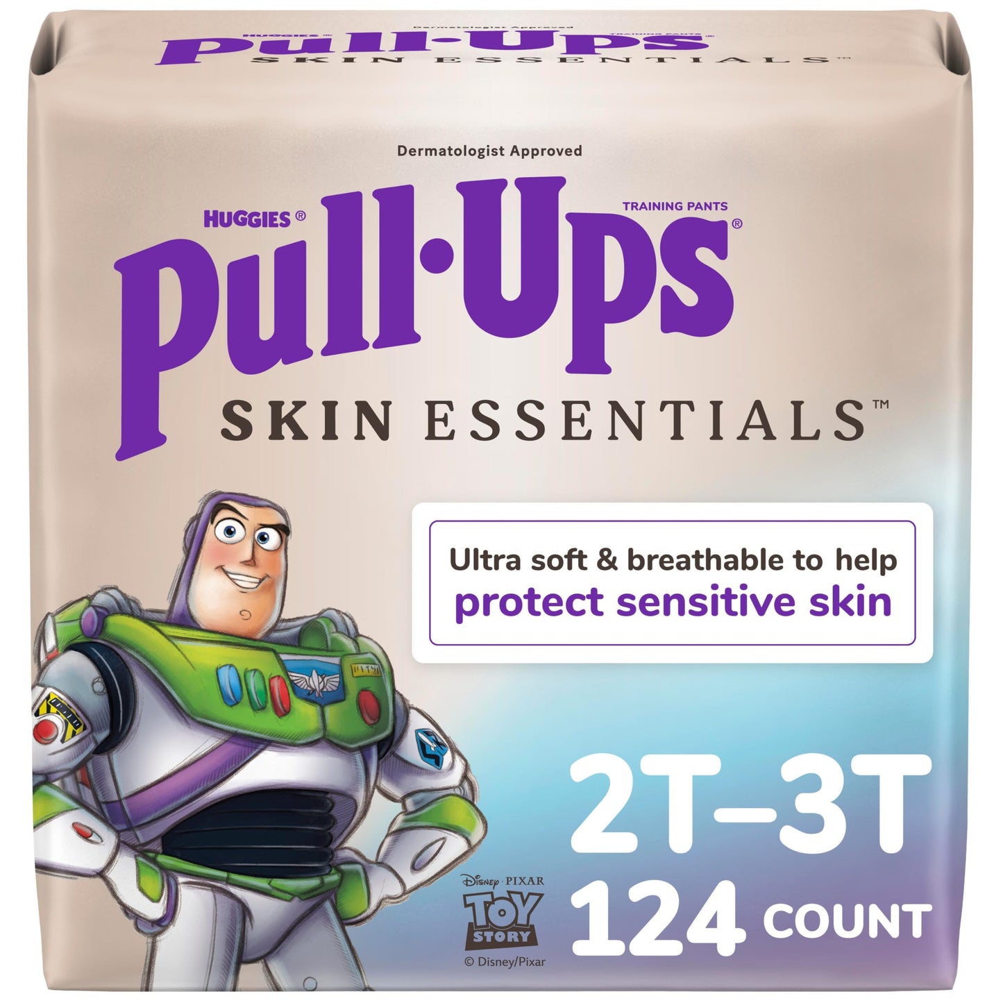 Pull-Ups Boys Skin Essentials Potty Training Pants, Training Underwear, 2T-3T (16-34 lbs), 124 Ct (4 Packs of 31)