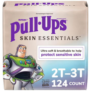 Pull-Ups Boys Skin Essentials Potty Training Pants, Training Underwear, 2T-3T (16-34 lbs), 124 Ct (4 Packs of 31)