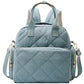 Tristan Home Quilted Diaper Bag Backpack - Insulated Bottle Pockets, Maternity Hospital Travel Bag for Moms (Muted Blue)