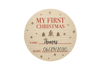 Pearhead Wooden First Christmas Sign, Baby'S First Holiday Season, Christmas Gift Ideas, Christmas Photo Prop For Kids, Newborn