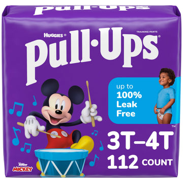Pull-Ups Boys' Potty Training Pants, 3T-4T (32-40 Lbs), 112 Count (4 Packs Of 28)
