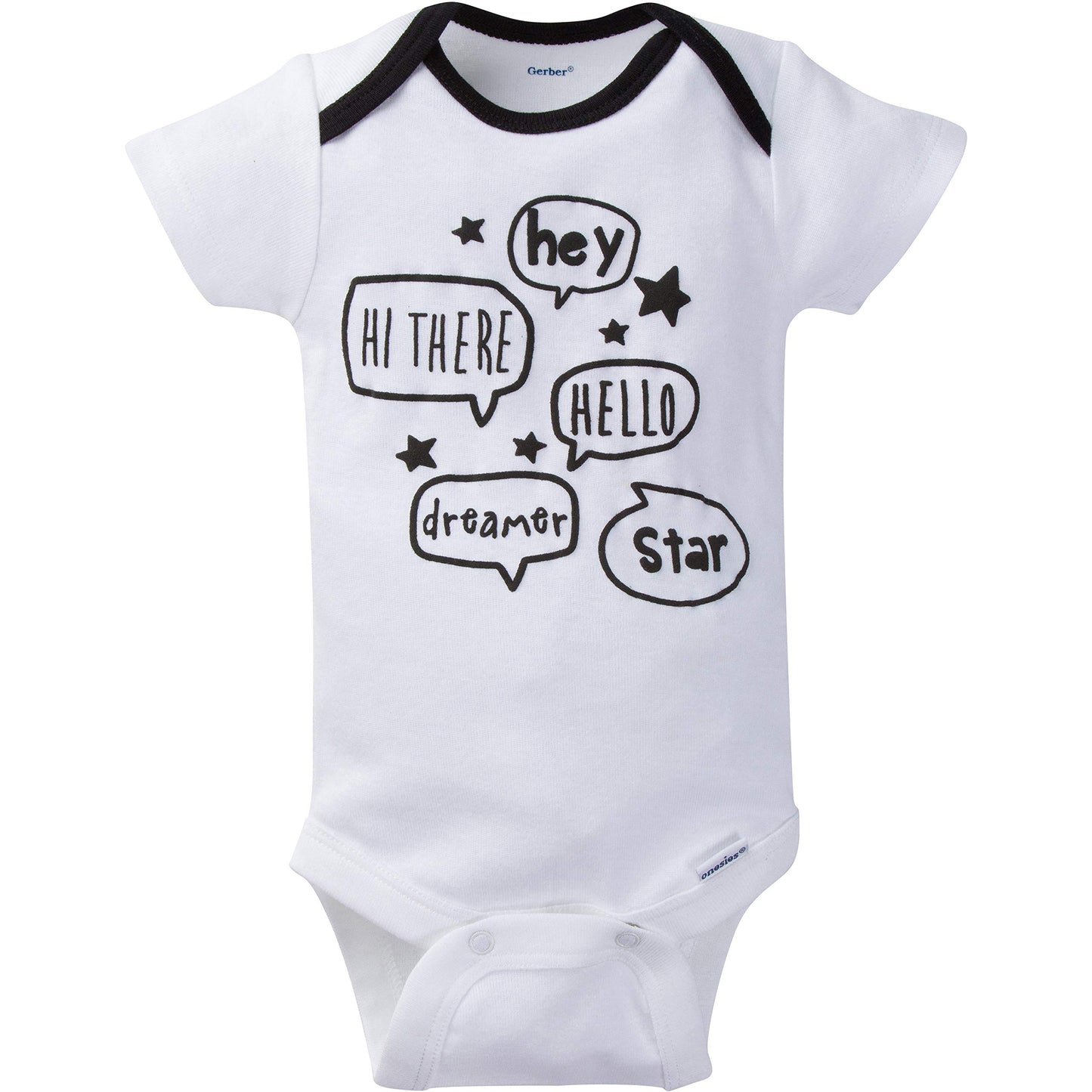 Gerber Baby 8-Pack Short Sleeve Onesies Bodysuits, Star, 12 Months