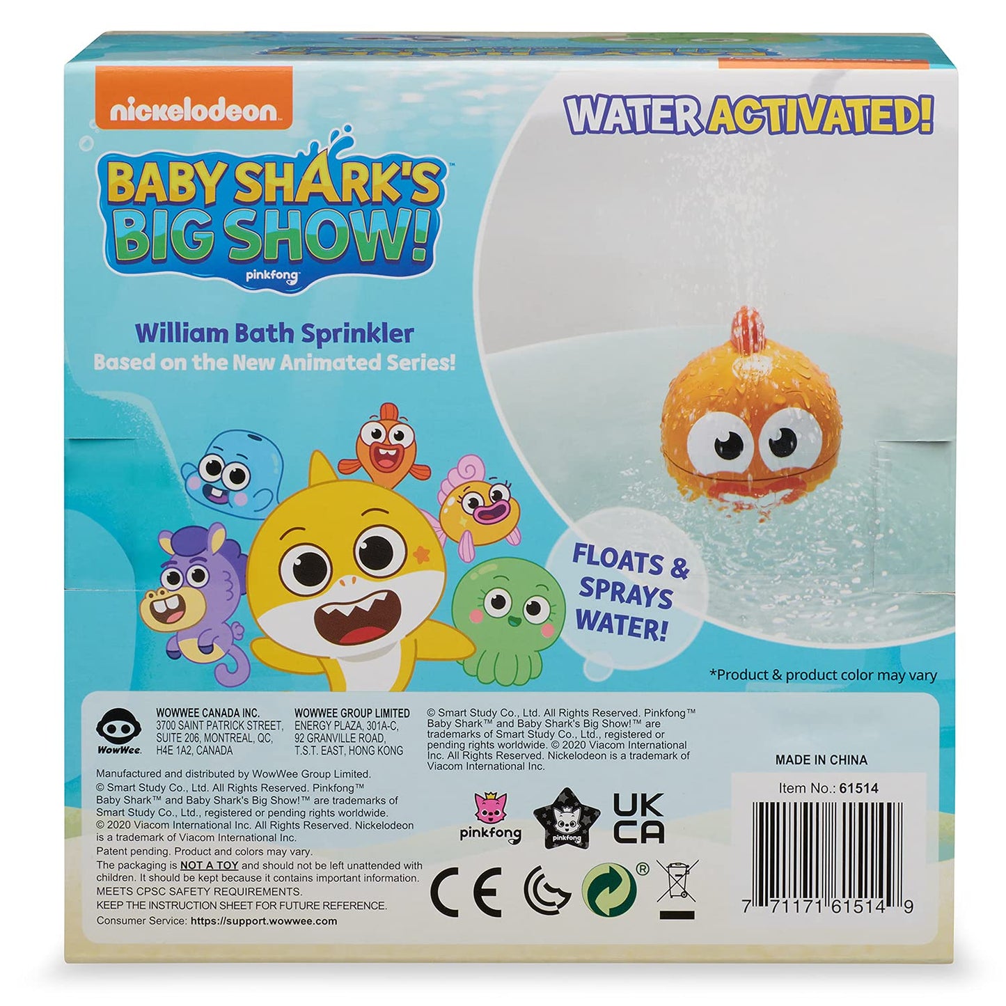 WowWee Baby Sharks Big Show! Bath Sprinkler and Water Toy - Kids Bath Toys (William)