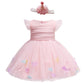 Glamulice Baby Girls Pink Flower Dress Infant First Birthday Outfit Wedding Bridesmaid Party Christmas Dresses 12-18 Toddler Lit