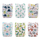 Babygoal Reusable Neutral Cloth Diapers 6 Pack with 10pcs Inserts, One Size Adjustable Washable Pocket Nappy Covers for Baby Boy
