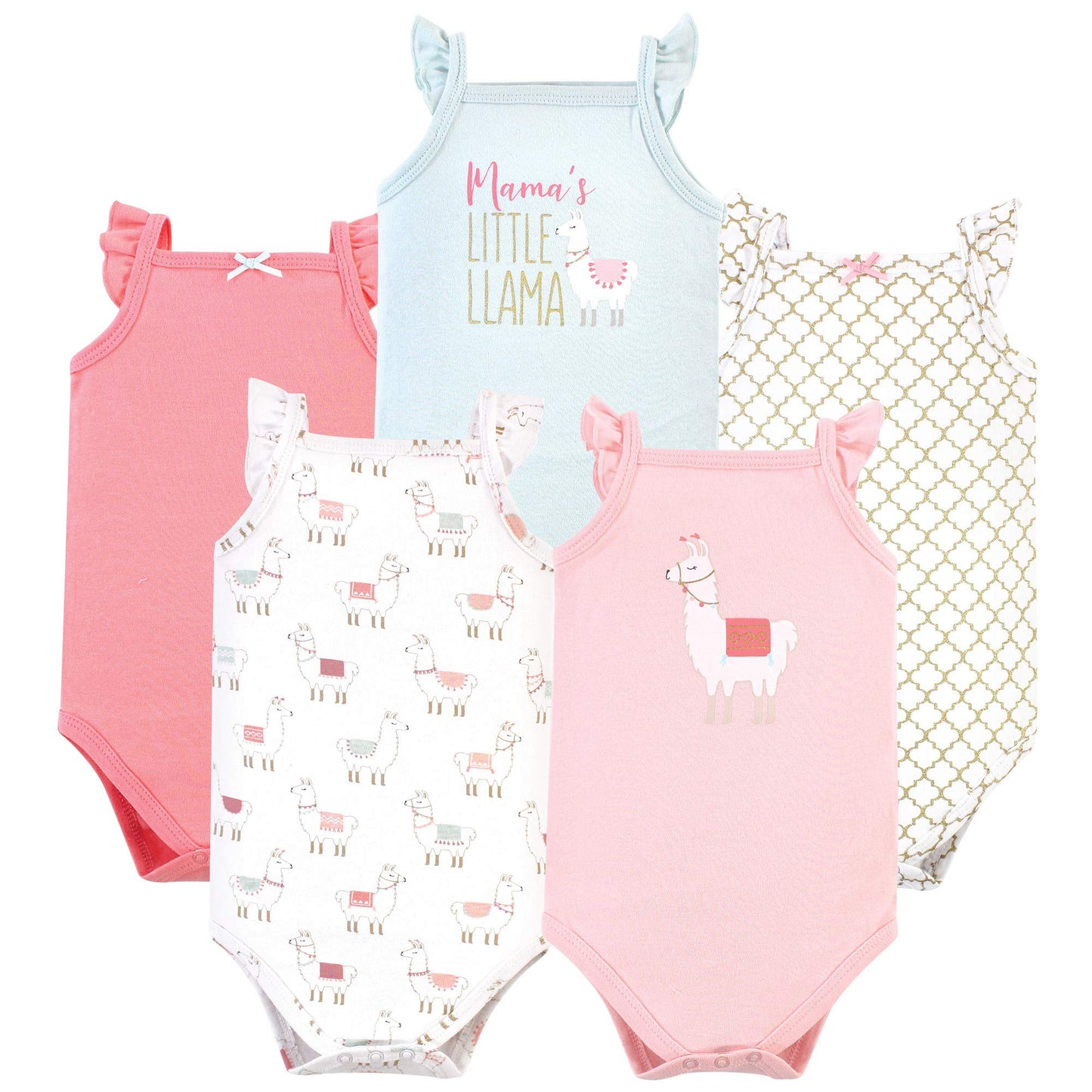 Hudson Baby Unisex Baby Cotton Sleeveless Bodysuits, Llama, 0-3 Months