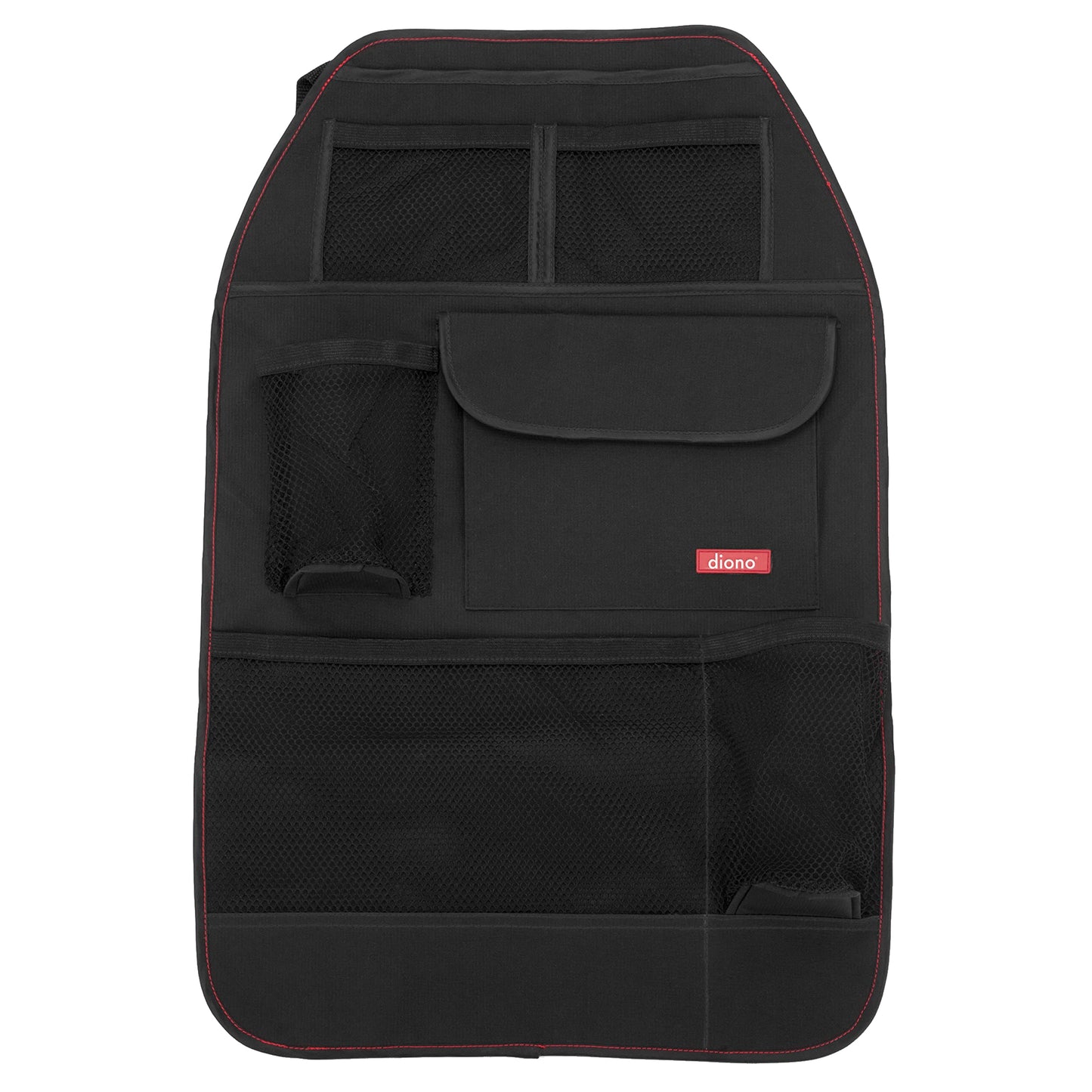 Diono Stow 'N Go Car Back Seat Organizer For Kids, Kick Mat Back Seat Protector, With 7 Storage Pockets, 2 Drinks Holders, Water