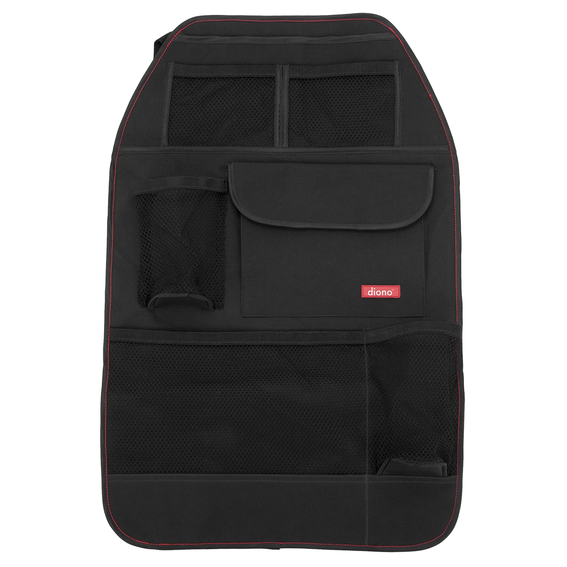 Diono Stow 'N Go Car Back Seat Organizer For Kids, Kick Mat Back Seat Protector, With 7 Storage Pockets, 2 Drinks Holders, Water