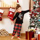 Iffei Christmas Pajamas For Family Matching Pj'S Sets With Letter Elf Printed Long Sleeve Tee And Plaid Bottom With Pocket 3-6Mo